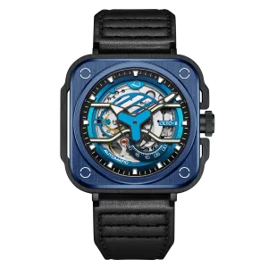 OLTO-8 IRON-EX Square Skeleton Automatic Watch Blue