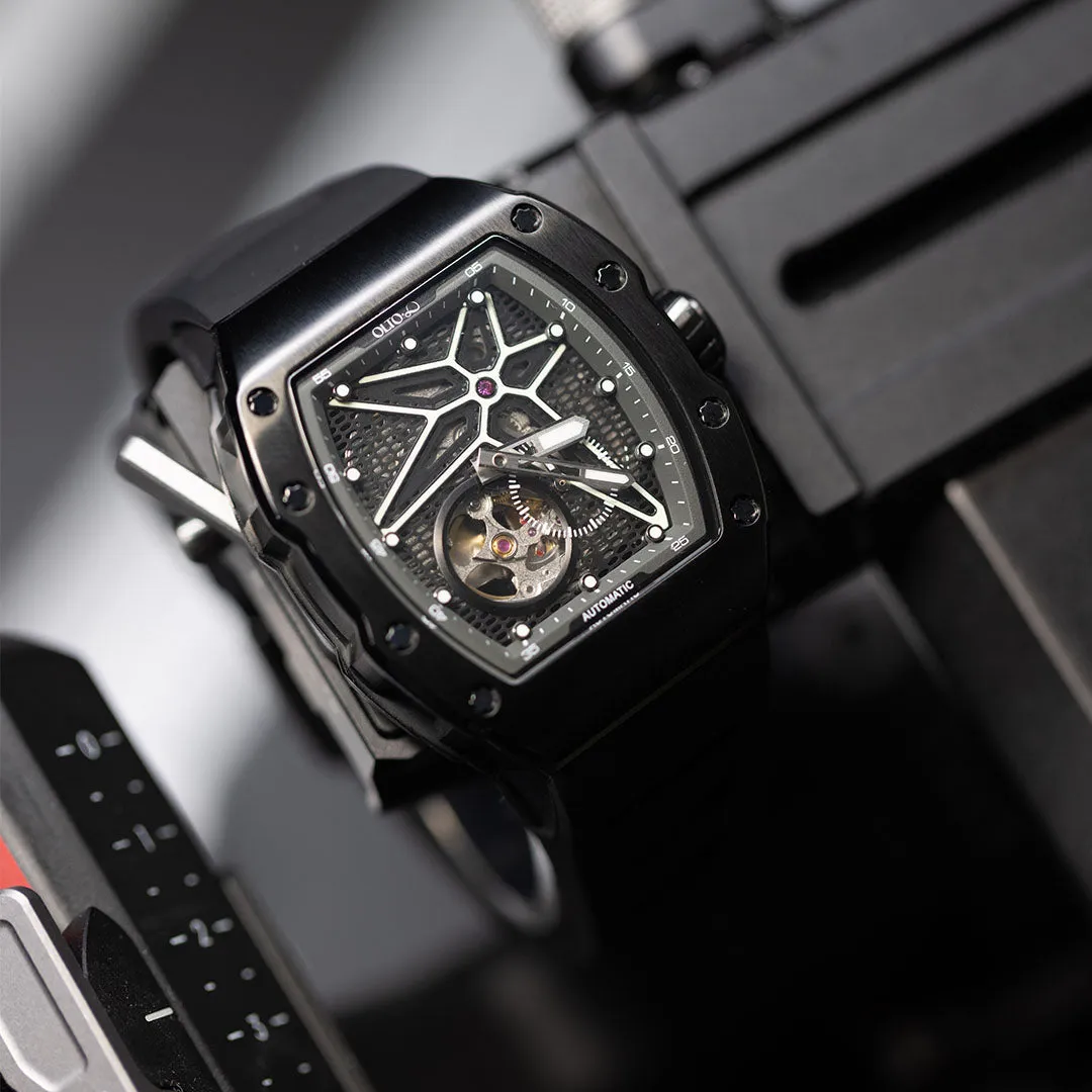 OLTO-8 REEF Skeleton Automatic Watch Black