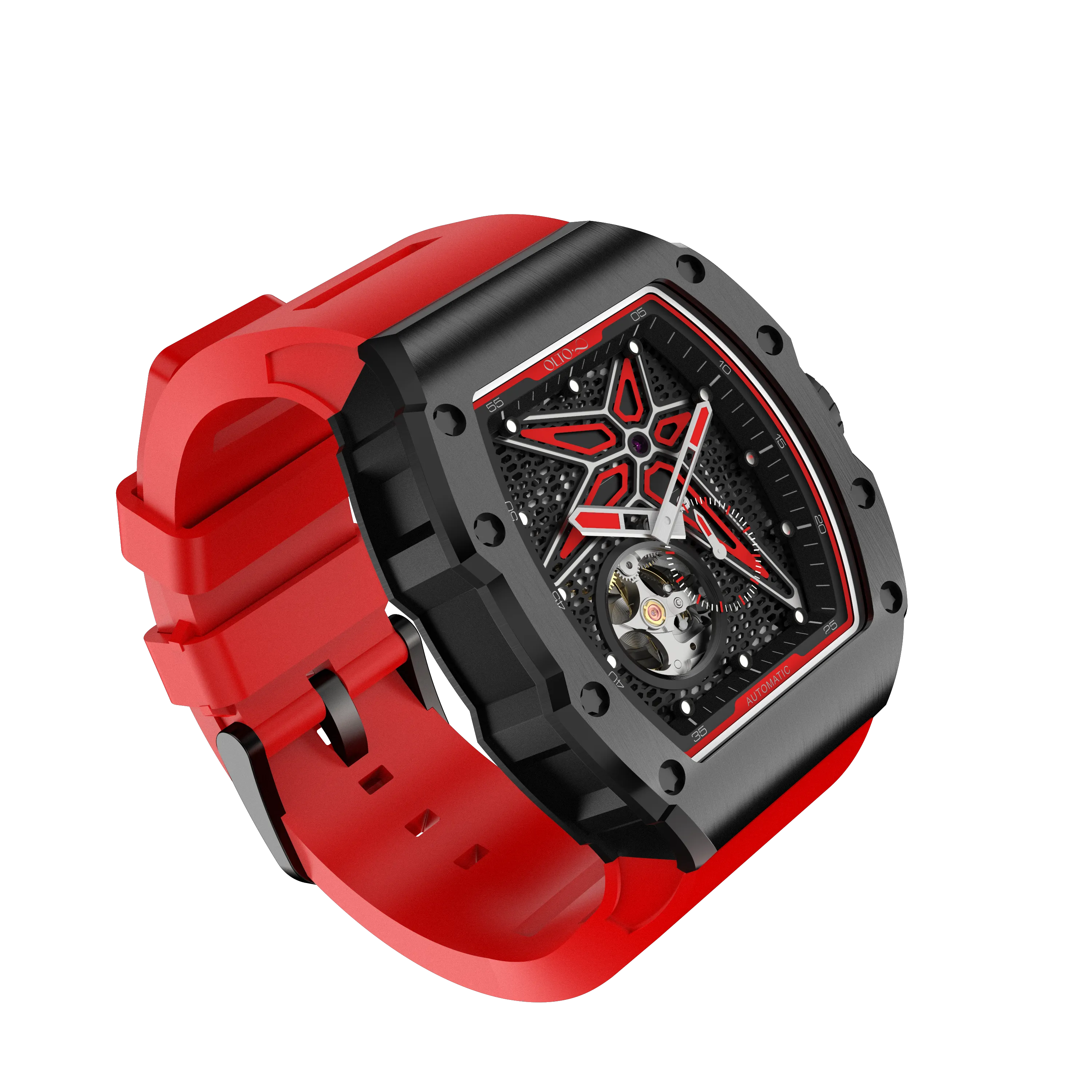 OLTO-8 REEF Skeleton Automatic Watch Red