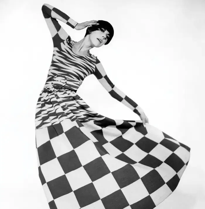 Op Art Wool Knit Dress