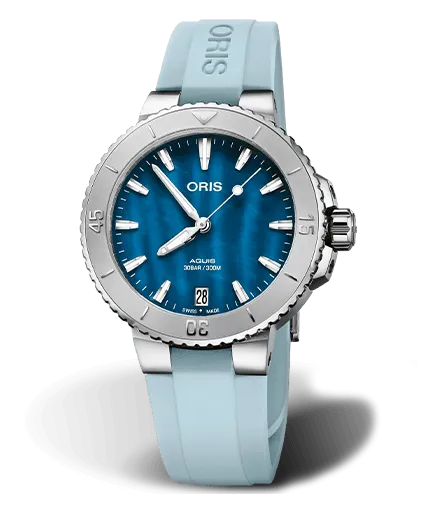 Oris Aquis Date Watch with Blue Mother of Pearl Dial, 36.5mm
