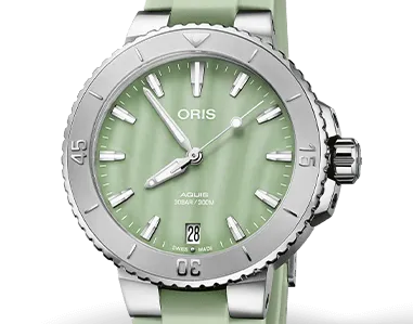 Oris Aquis Date Watch with Green Mother of Pearl Dial, 36.5mm