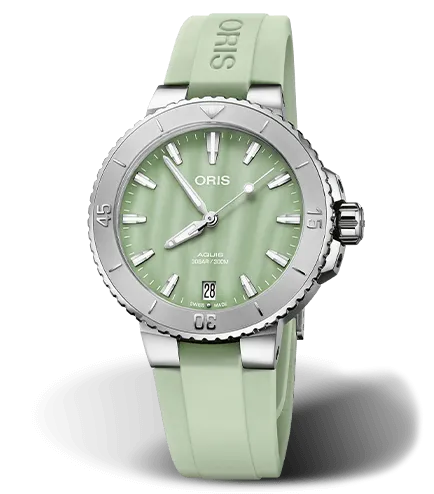 Oris Aquis Date Watch with Green Mother of Pearl Dial, 36.5mm