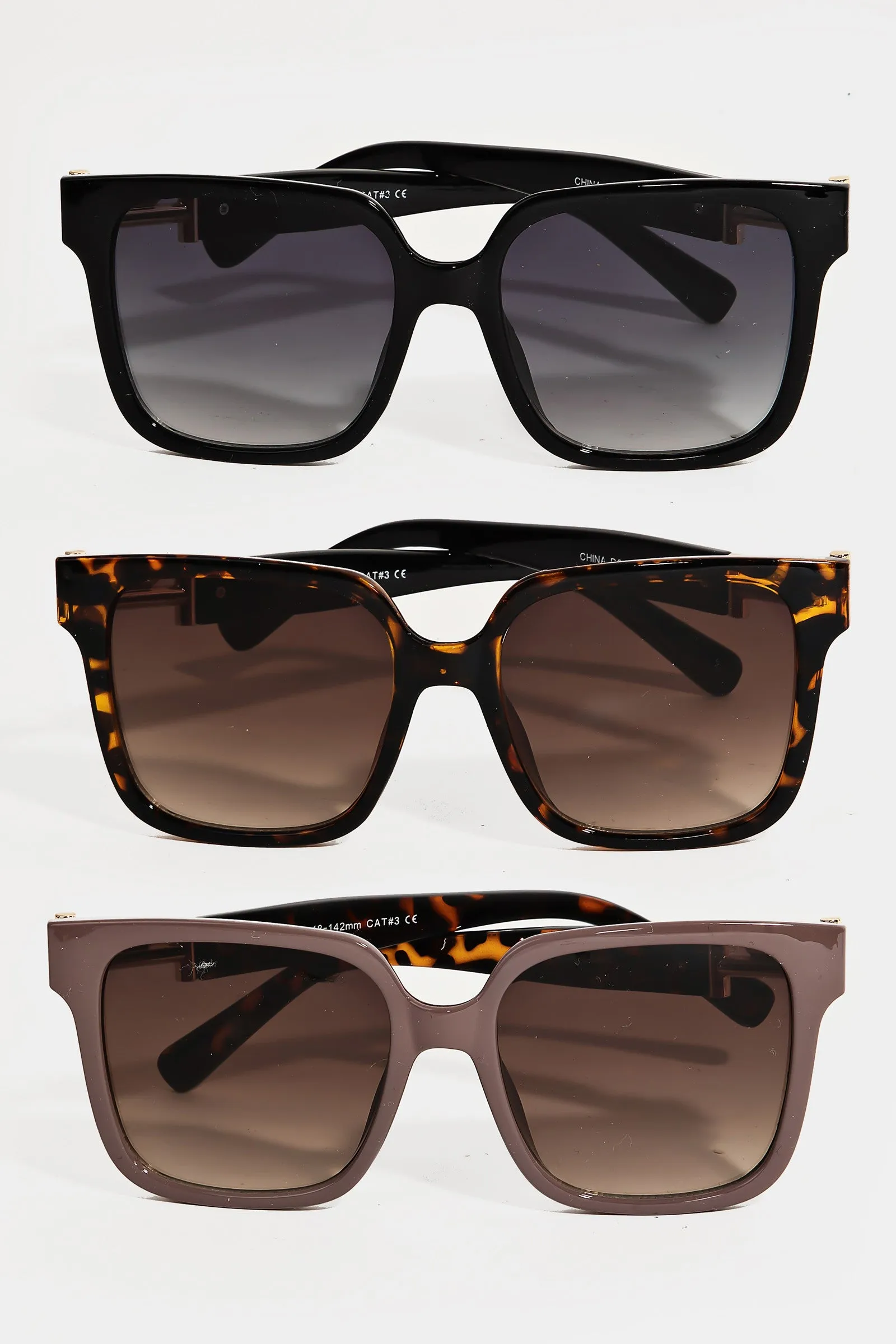 Oversized Square Sunglasses- 3 Colors