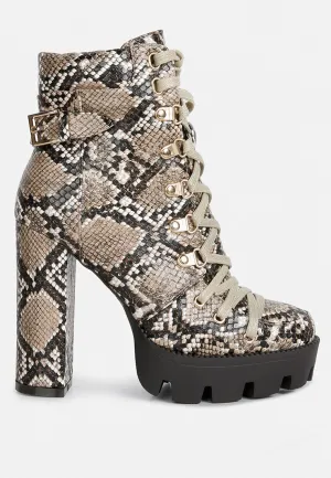 Palmetto Snake Skin Ankle Boots by London Rag
