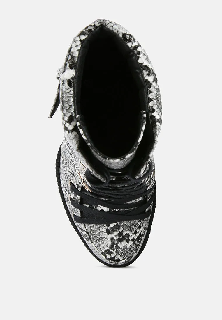 Palmetto Snake Skin Ankle Boots by London Rag