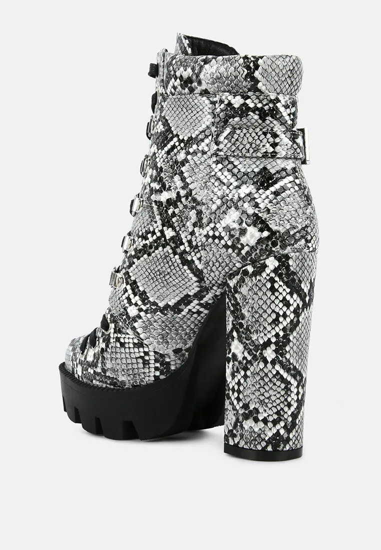Palmetto Snake Skin Ankle Boots by London Rag