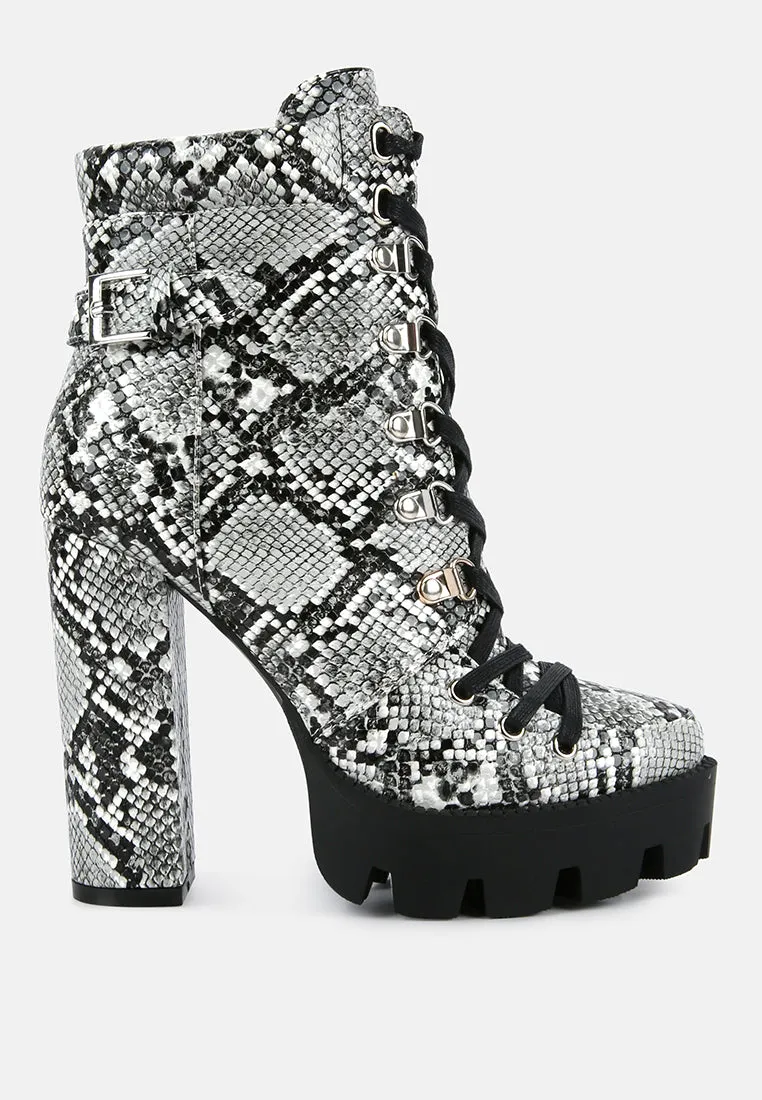 Palmetto Snake Skin Ankle Boots by London Rag