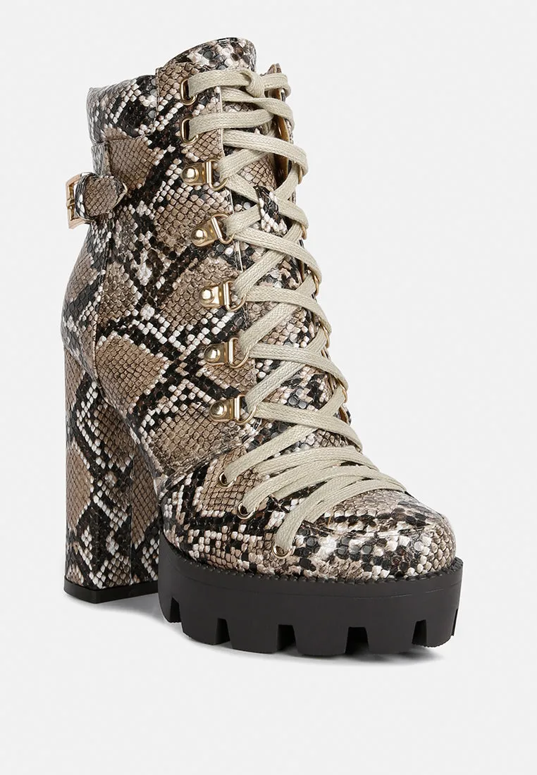 Palmetto Snake Skin Ankle Boots by London Rag