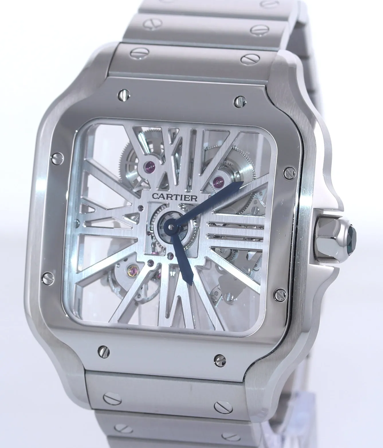 PAPERS NEW 2020 Cartier Santos SKELETON 40mm Manual Steel Watch Box