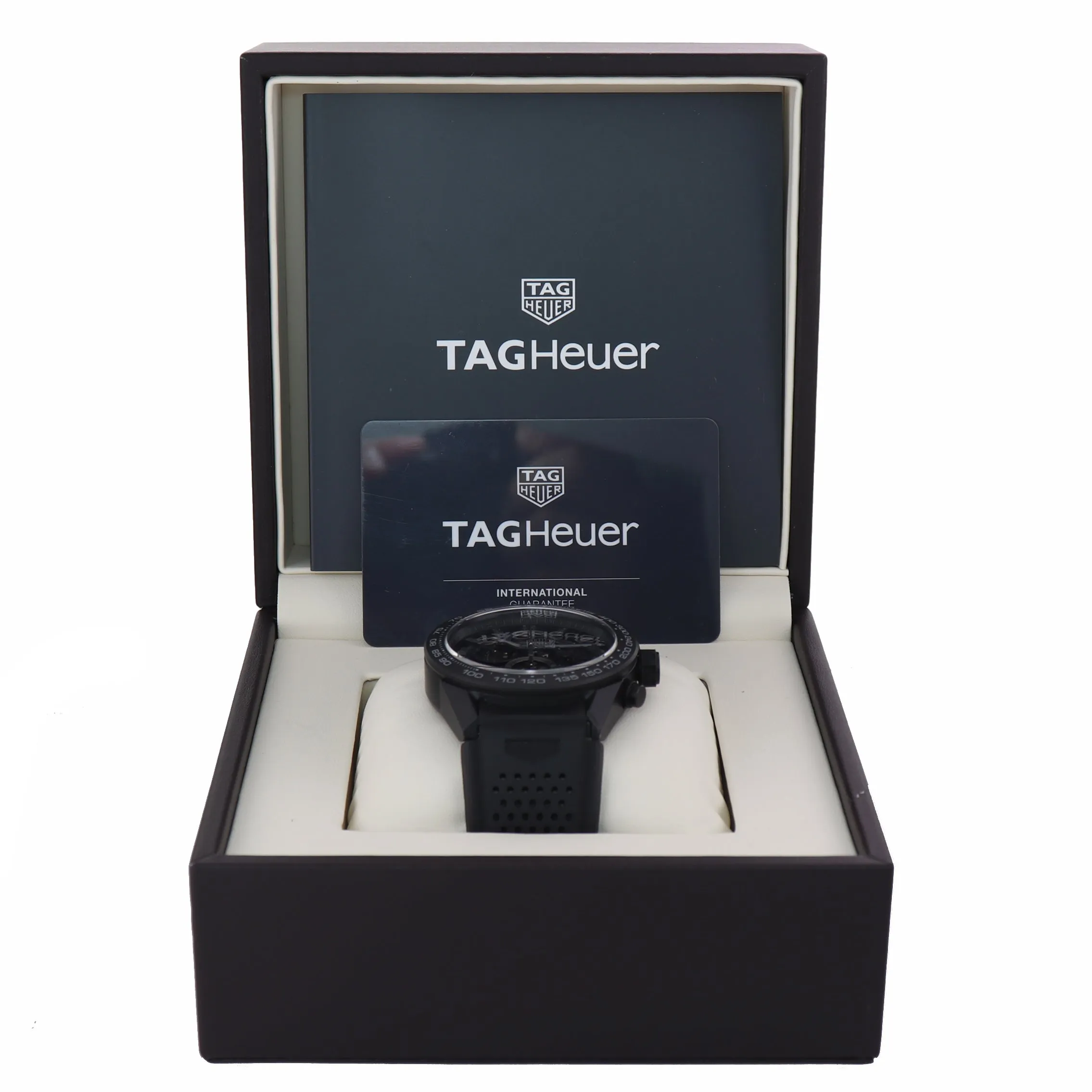 PAPERS TAG Heuer Carrera Skeleton Chronograph Black Ceramic Auto 45mm CAR2A91
