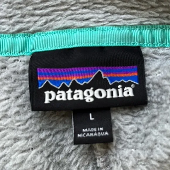 PATAGONIA WOMEN'S RE-TOOL 1/2 ZIP PULLOVER  FLEECE GREY FLOAT BLUE L