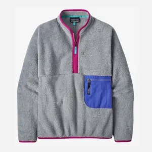 PATAGONIA WOMEN'S RE-TOOL 1/2 ZIP PULLOVER  FLEECE GREY FLOAT BLUE L