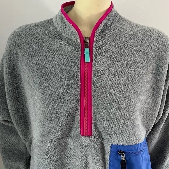 PATAGONIA WOMEN'S RE-TOOL 1/2 ZIP PULLOVER  FLEECE GREY FLOAT BLUE L