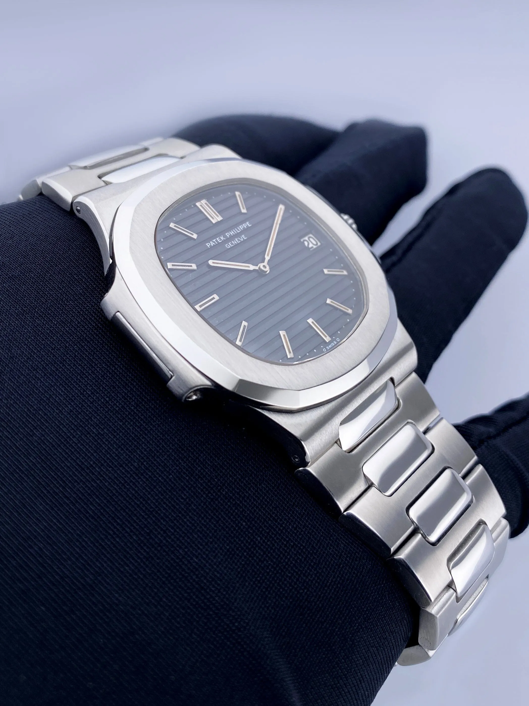 Patek Philippe Nautilus 3700/001 Blue Dial Steel Mens Watch With Papers