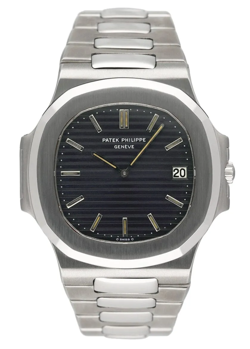 Patek Philippe Nautilus 3700/001 Blue Dial Steel Mens Watch With Papers