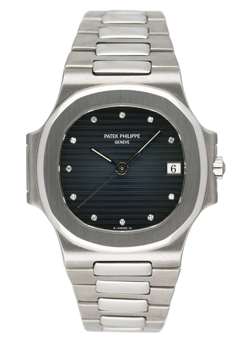 Patek Philippe Nautilus 3800/1A Diamond Blue Dial Mens Watch With Archives