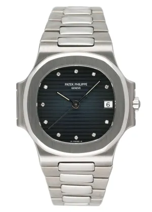 Patek Philippe Nautilus 3800/1A Diamond Blue Dial Mens Watch With Archives