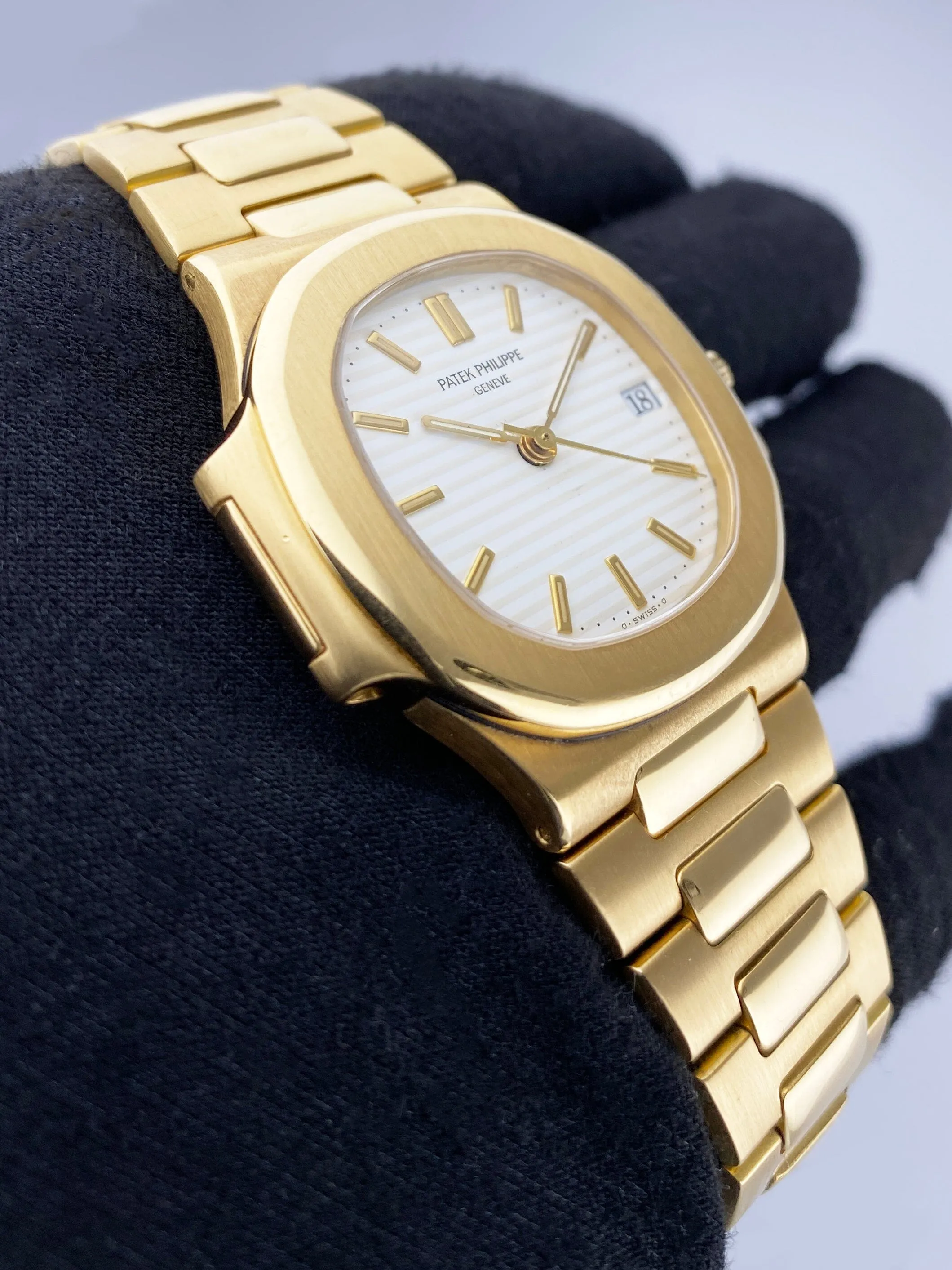 Patek Philippe Nautilus 3800/1J 18K Yellow Gold Mens Watch with Archive