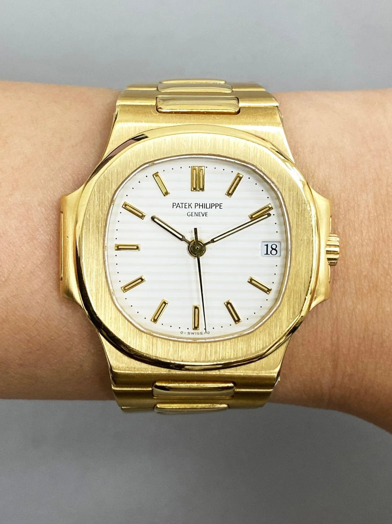 Patek Philippe Nautilus 3800/1J 18K Yellow Gold Mens Watch with Archive