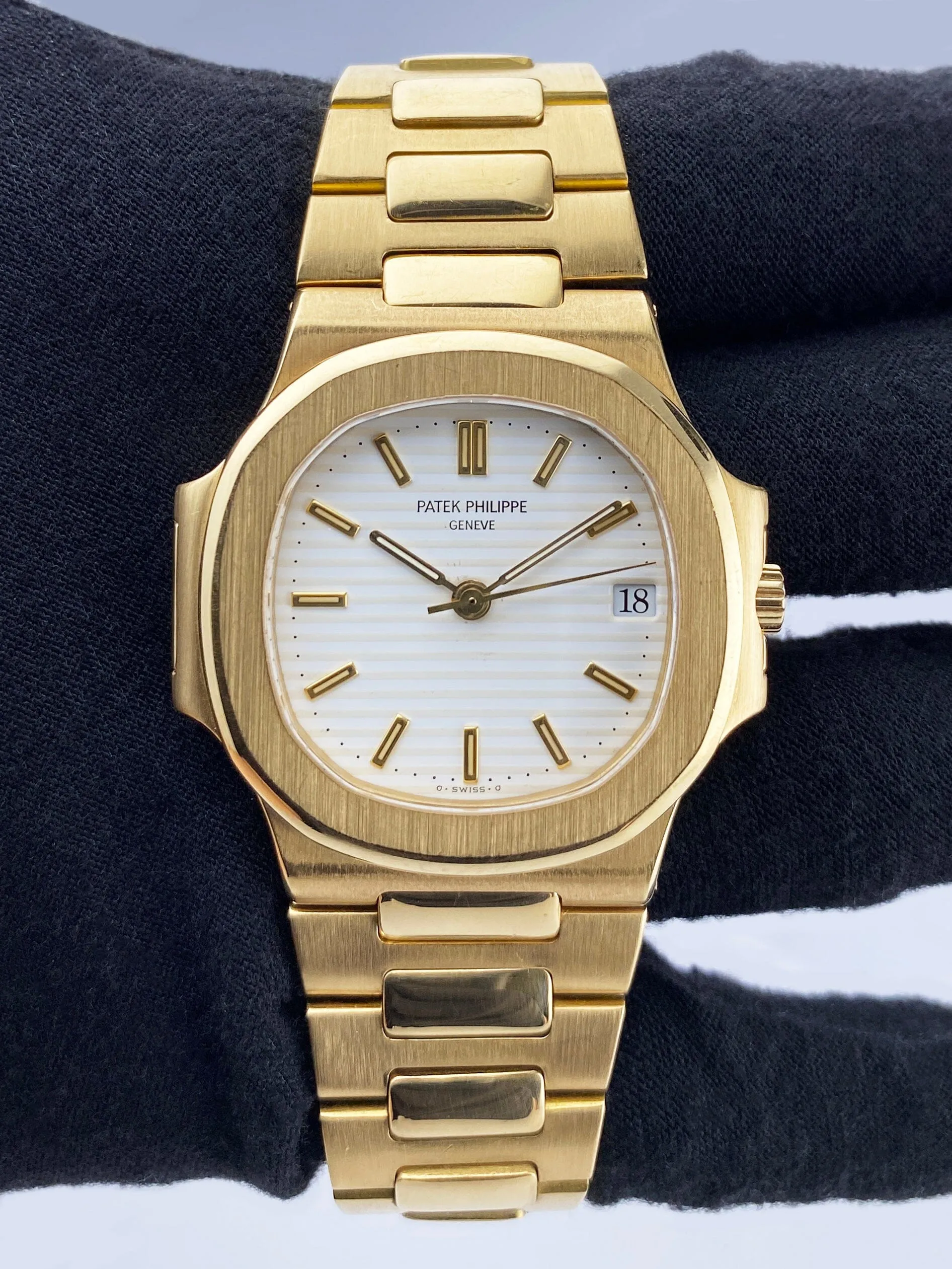 Patek Philippe Nautilus 3800/1J 18K Yellow Gold Mens Watch with Archive