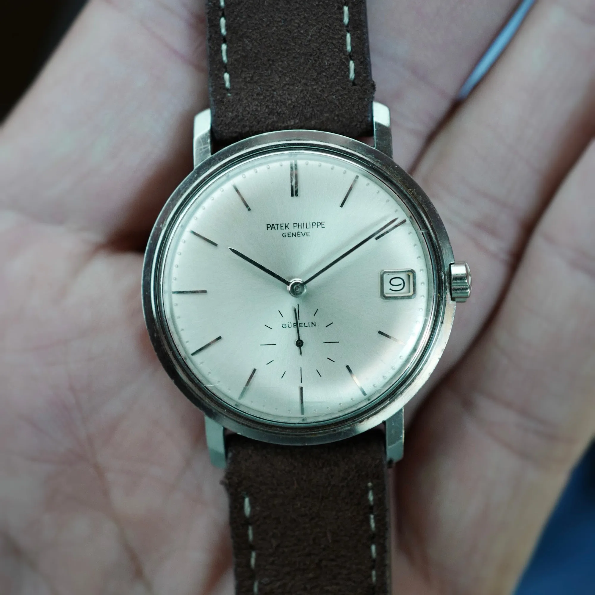 Patek Philippe White Gold Calatrava Ref. 3445 Retailed by Gubelin (New Arrival)