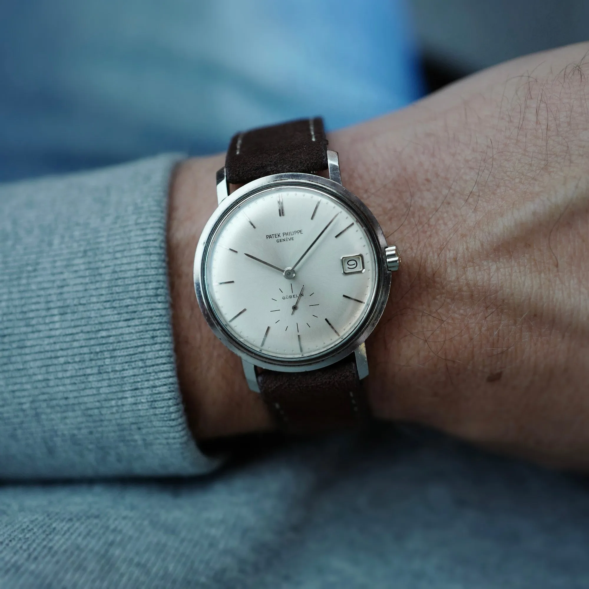 Patek Philippe White Gold Calatrava Ref. 3445 Retailed by Gubelin (New Arrival)
