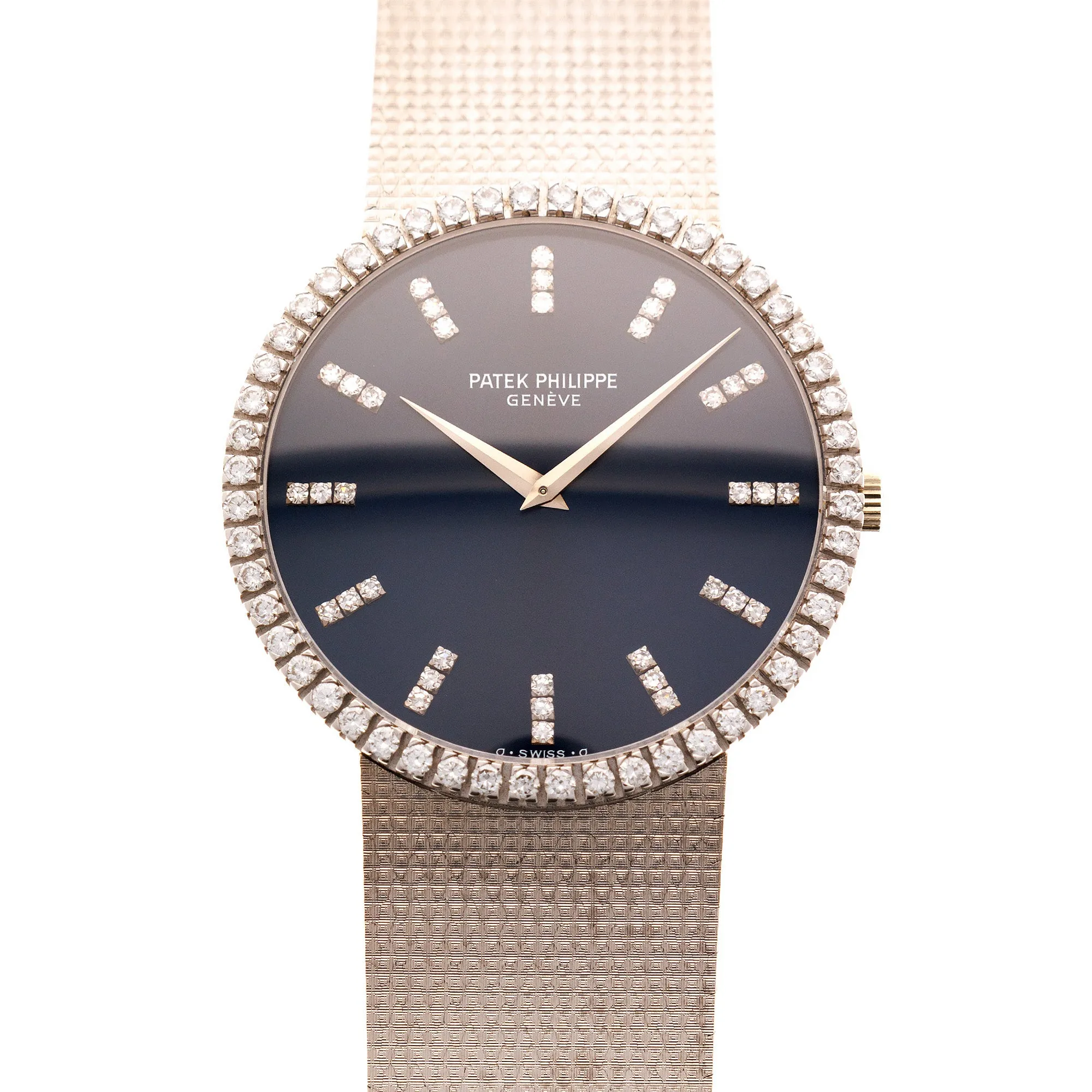 Patek Philippe White Gold Calatrava Ref. 3588 with Original Diamond Bezel