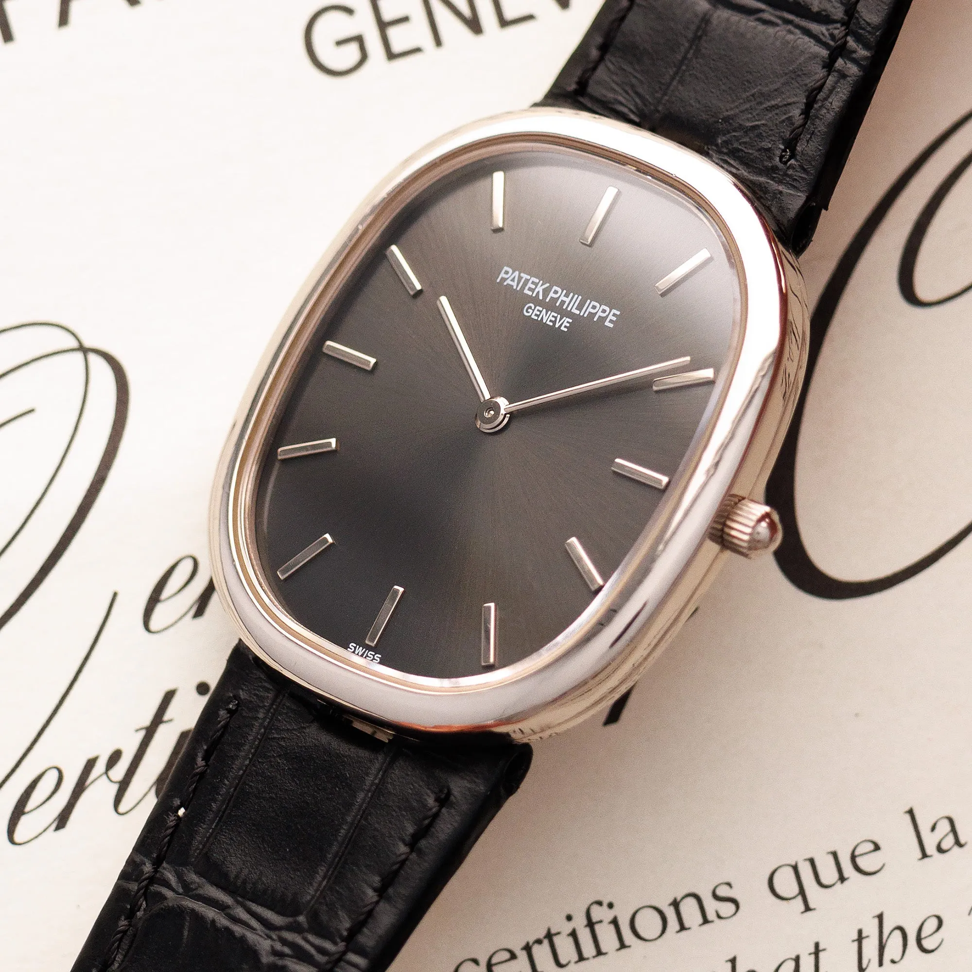 Patek Philippe White Gold Jumbo Ellipse Ref. 3738