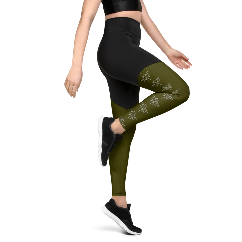 Patriot Women's Sports Leggings Black/Army