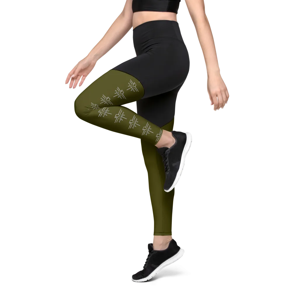 Patriot Women's Sports Leggings Black/Army
