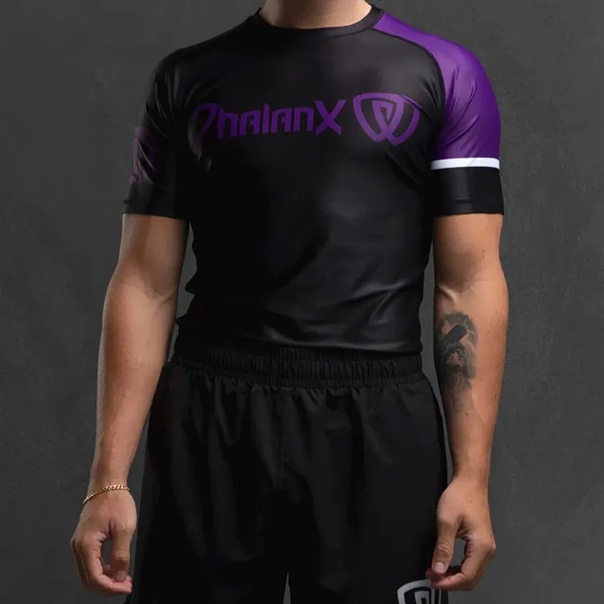 Phalanx Solider One Ranked Purple Short Sleeve Rash Guard