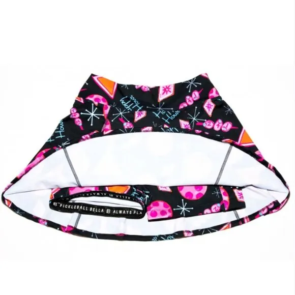 Pickleball Bella Women's Martini Happy Hour 2-4-1 Drop Pleat Skort Pickleball XL