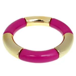 Pink Glossy Stretch Tube Bracelet