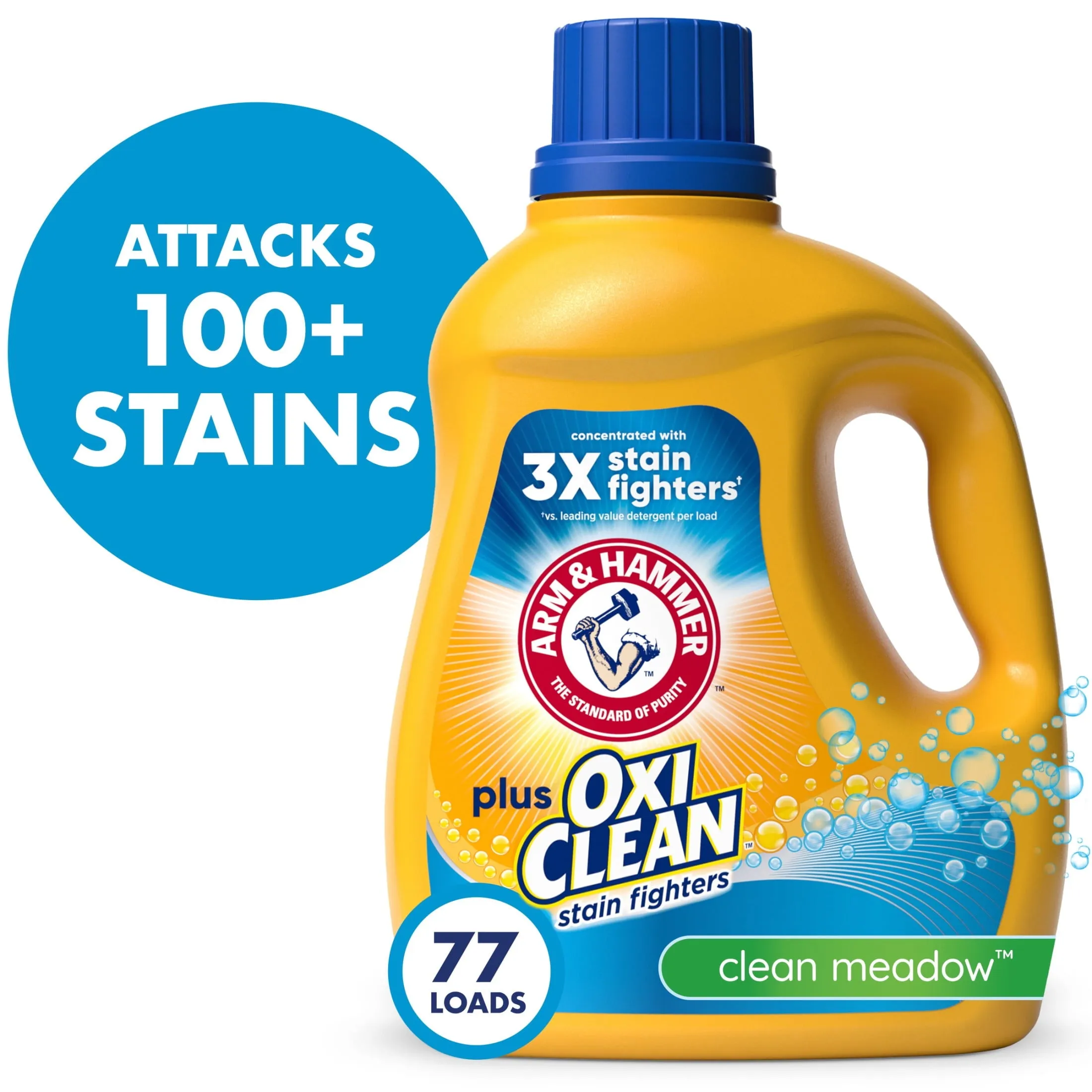 plus Oxiclean Clean Meadow, 77 Loads Liquid Laundry Detergent, 100.5 Fl Oz
