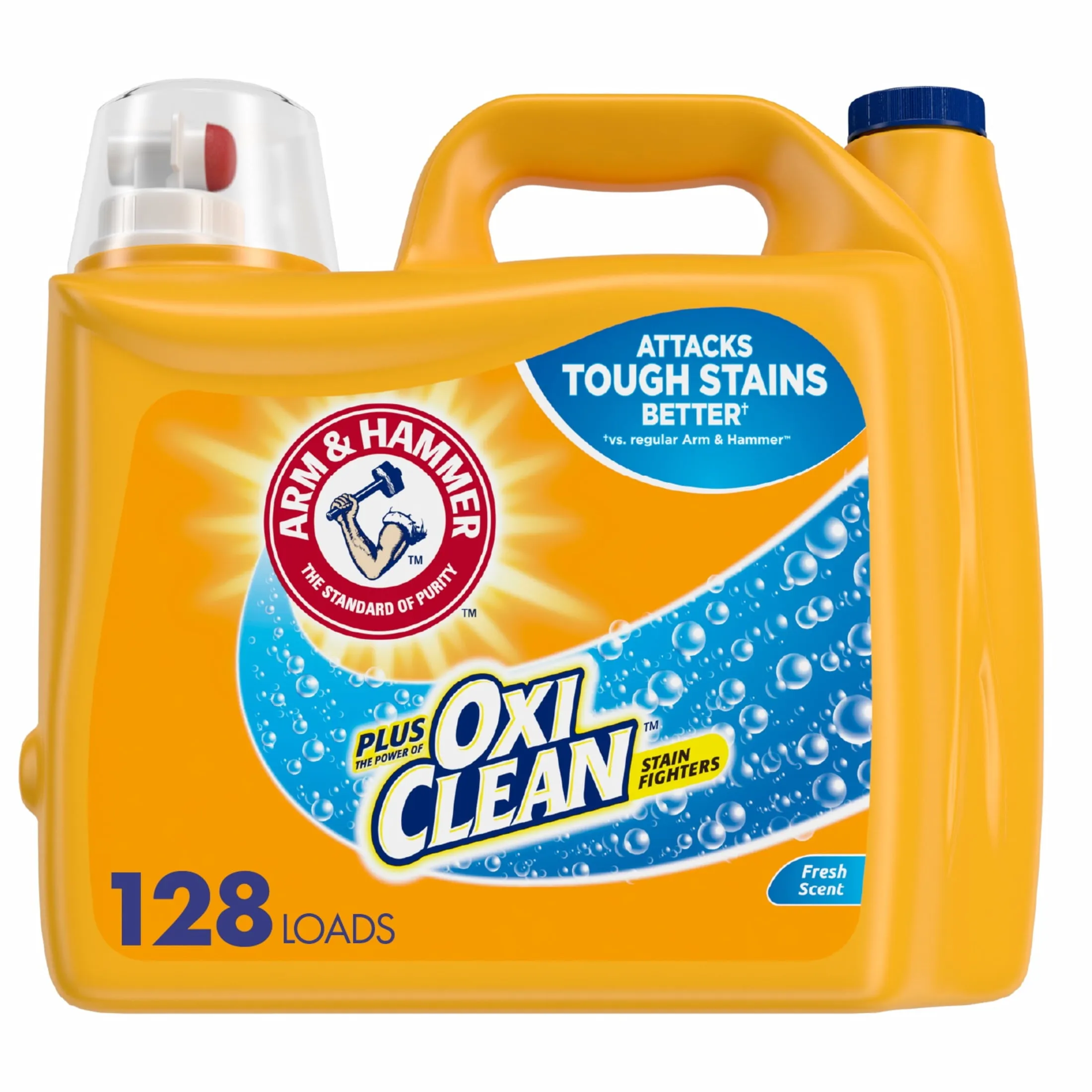 plus Oxiclean Fresh Scent, 128 Loads Liquid Laundry Detergent, 224 Fl Oz
