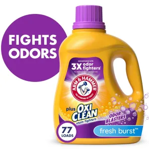 plus Oxiclean Odor Blasters Liquid Laundry Detergent, Fresh Scent, 100.5 Fl Oz, 77 Loads