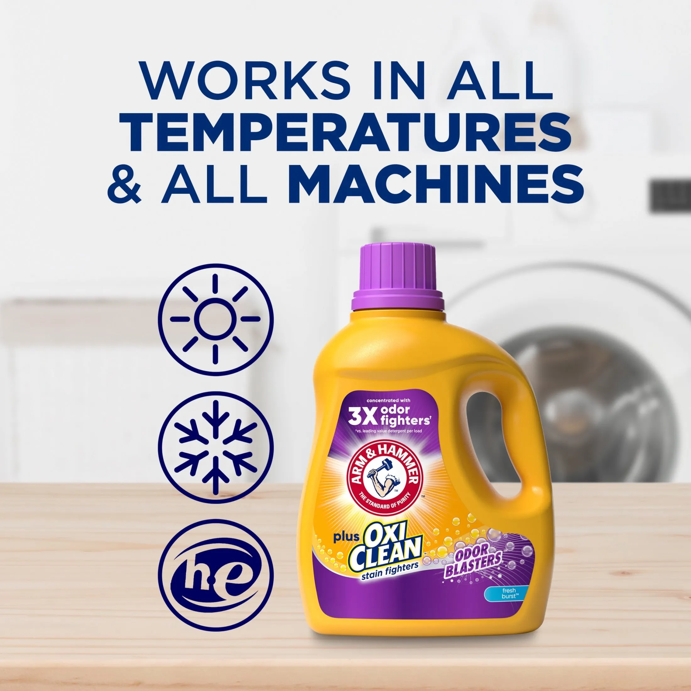 plus Oxiclean Odor Blasters Liquid Laundry Detergent, Fresh Scent, 100.5 Fl Oz, 77 Loads