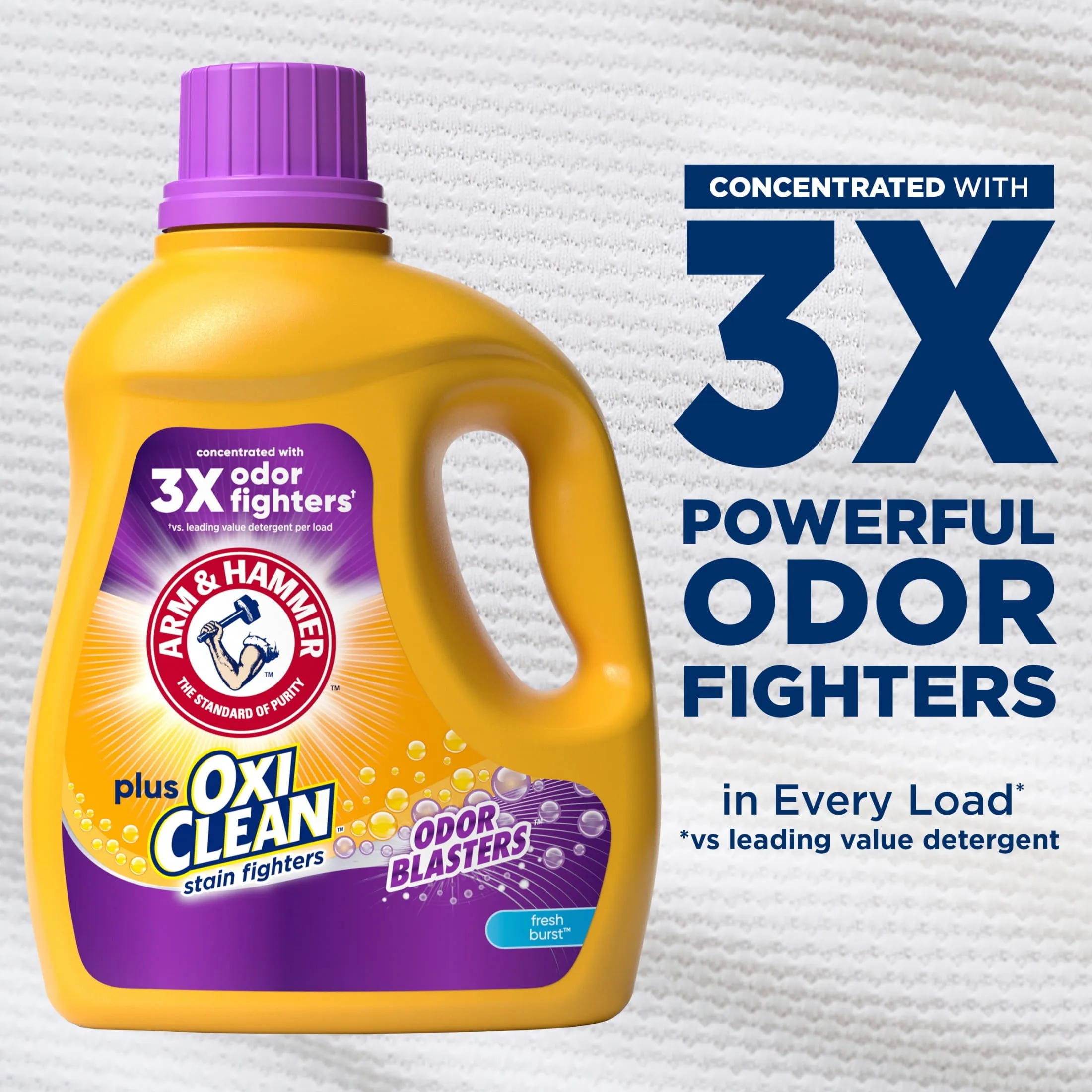 plus Oxiclean Odor Blasters Liquid Laundry Detergent, Fresh Scent, 100.5 Fl Oz, 77 Loads