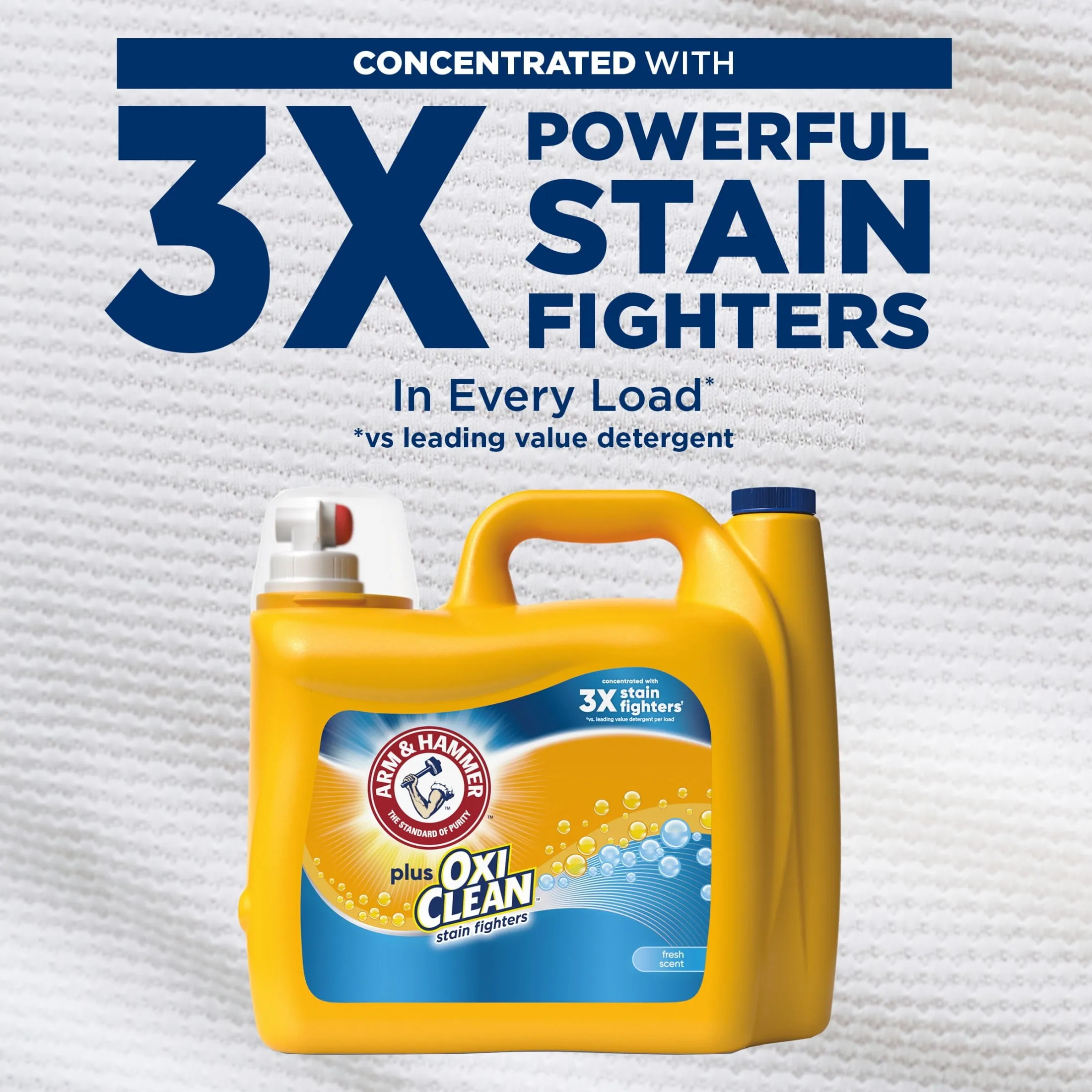 plus Oxiclean Stain Fighters Liquid Laundry Detergent, Fresh Scent, 128 Loads