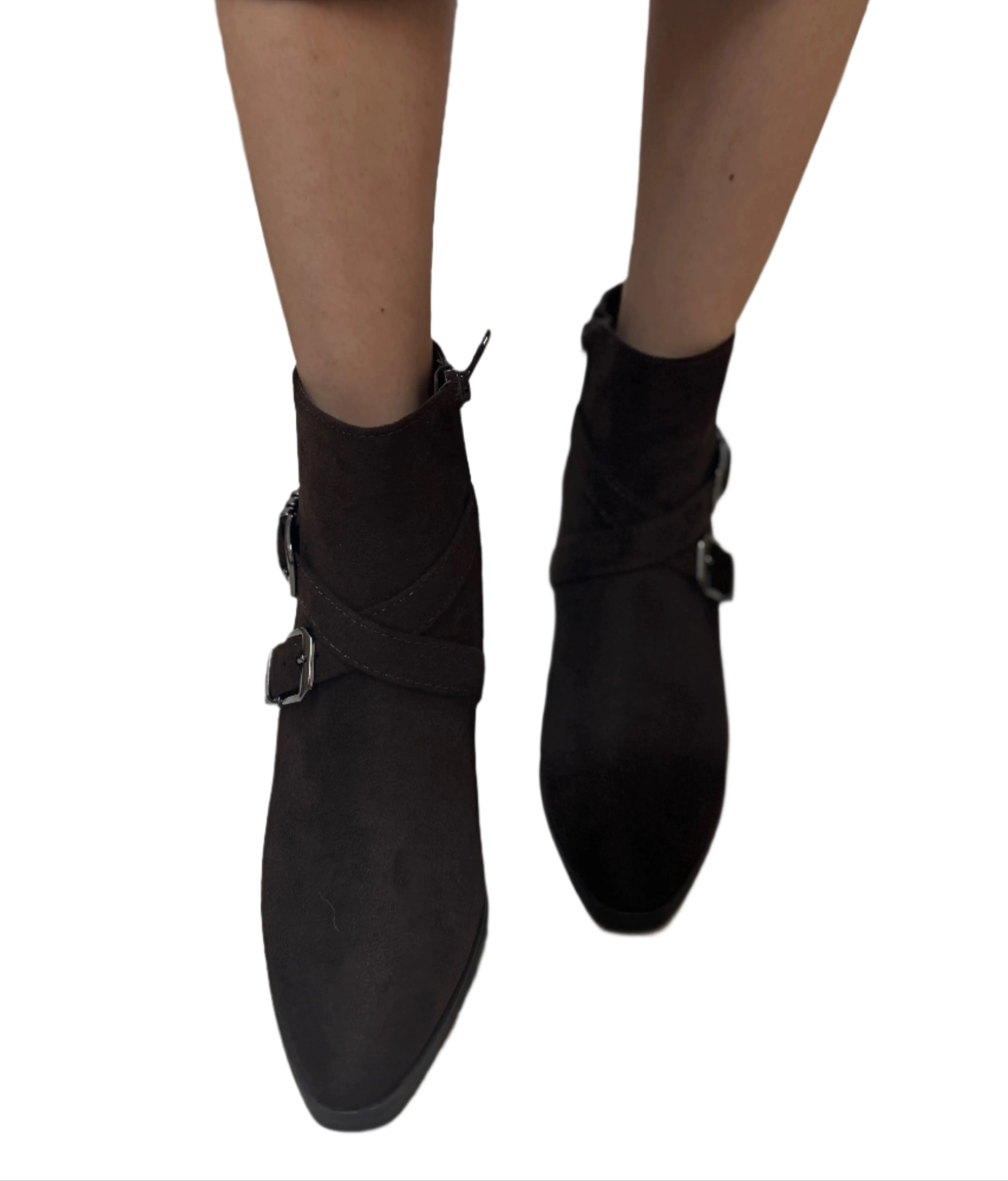 POINTED TOE ANKLE BOOT WITH BLOCK HEEL AND BUCKLE DETAIL JUNO-S
