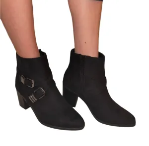 POINTED TOE ANKLE BOOT WITH BLOCK HEEL AND BUCKLE DETAIL JUNO-S