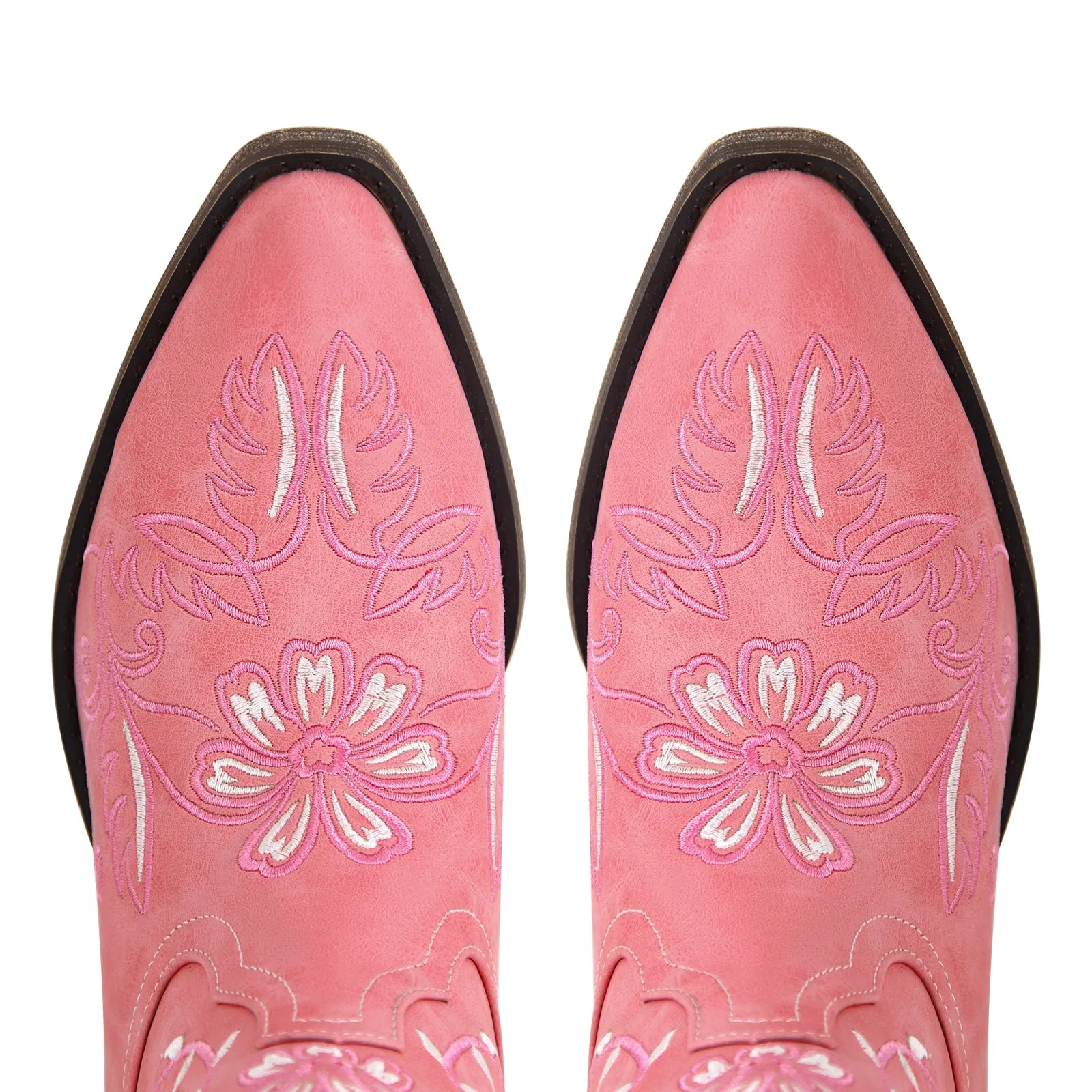 Pointed Toe Embroidery Western Ankle Boots