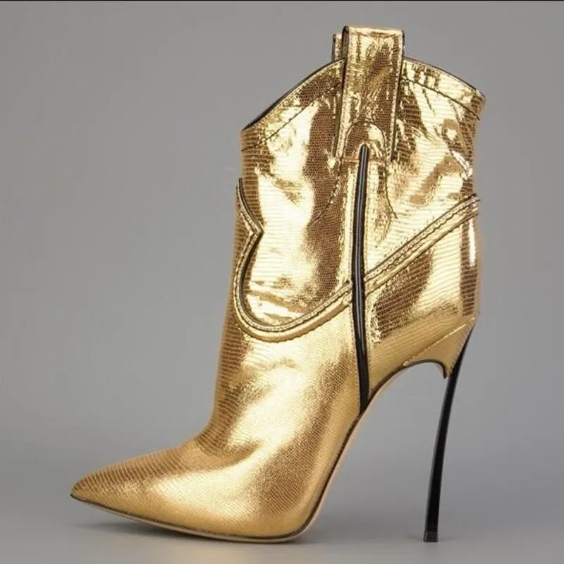 Pointy Toe Blade Heels Zipper Ankle Bootie Sexy Popular Party Dress Shoes