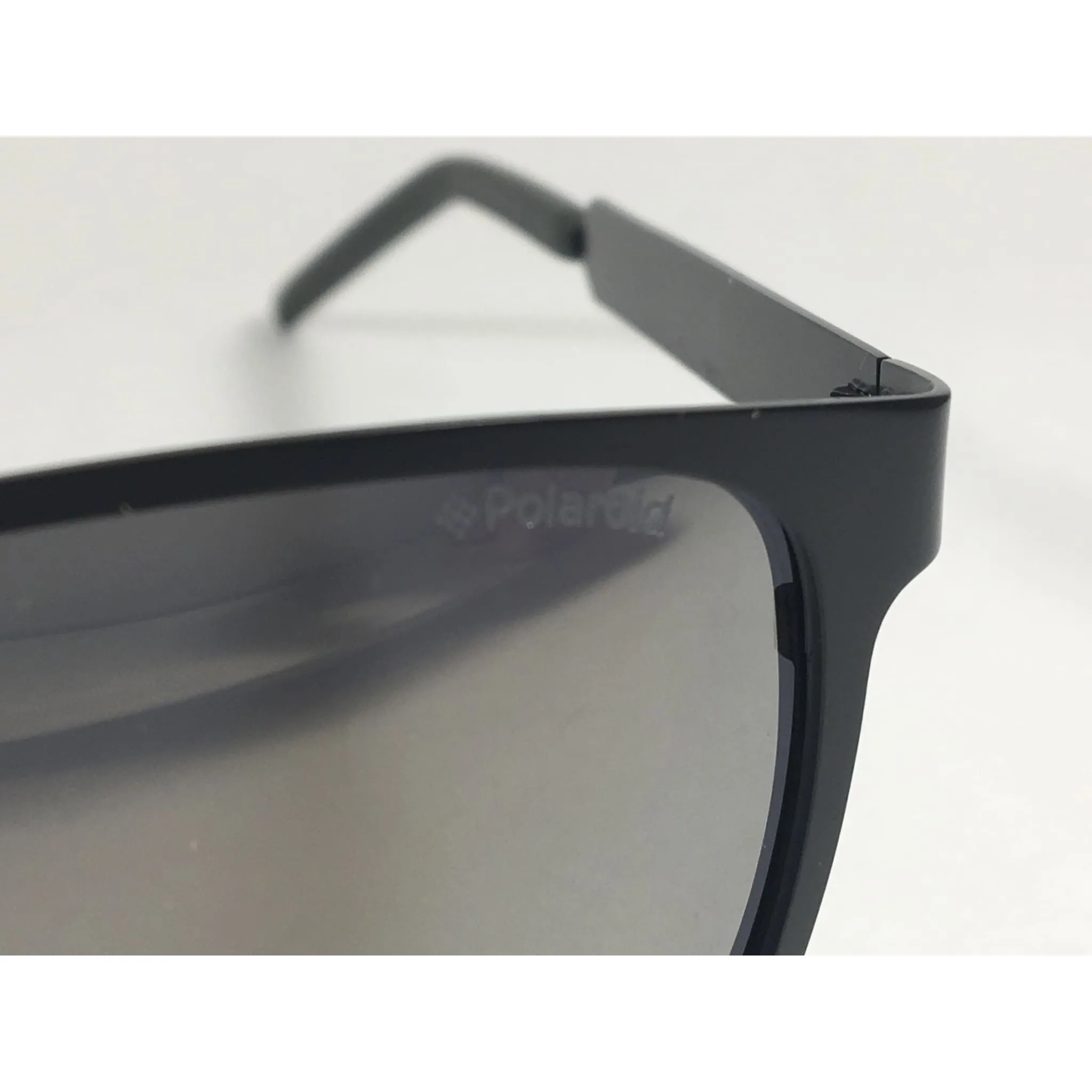 Polaroid Polarized Rectangle Sunglasses Matte Black Steel Frame Gold Gray Mirror Lens PLD2047S 0I46-LM