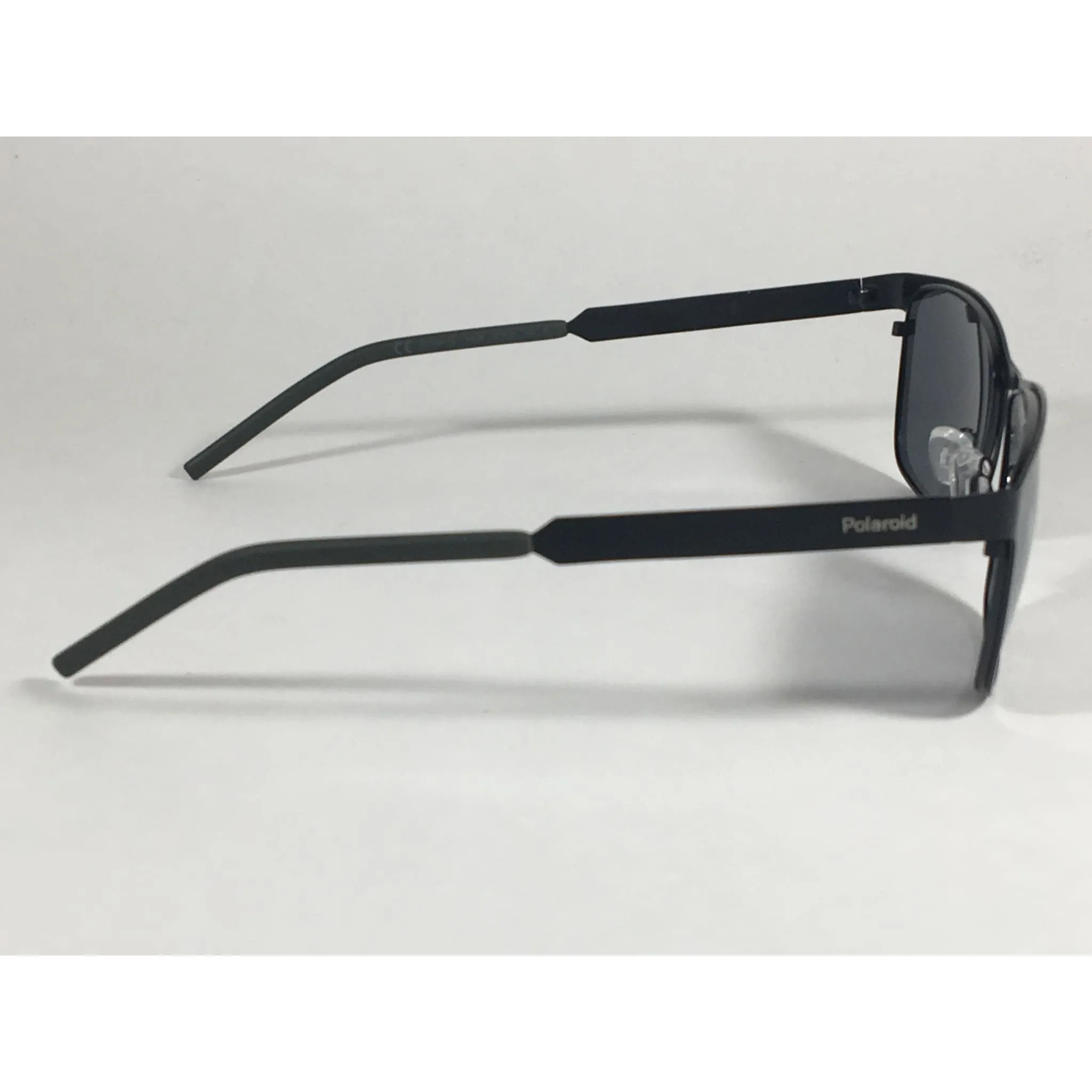 Polaroid Polarized Rectangle Sunglasses Matte Black Steel Frame Gold Gray Mirror Lens PLD2047S 0I46-LM