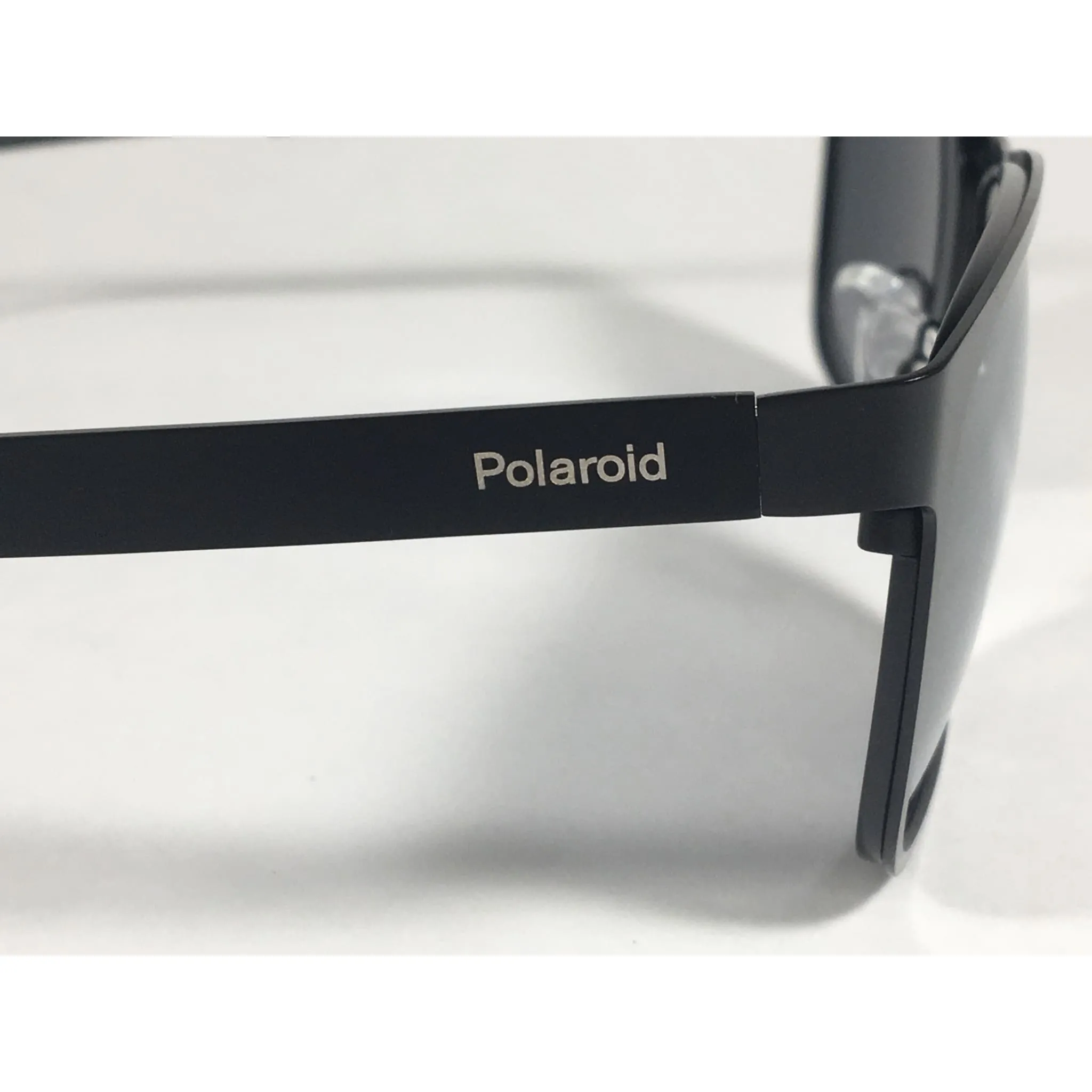 Polaroid Polarized Rectangle Sunglasses Matte Black Steel Frame Gold Gray Mirror Lens PLD2047S 0I46-LM
