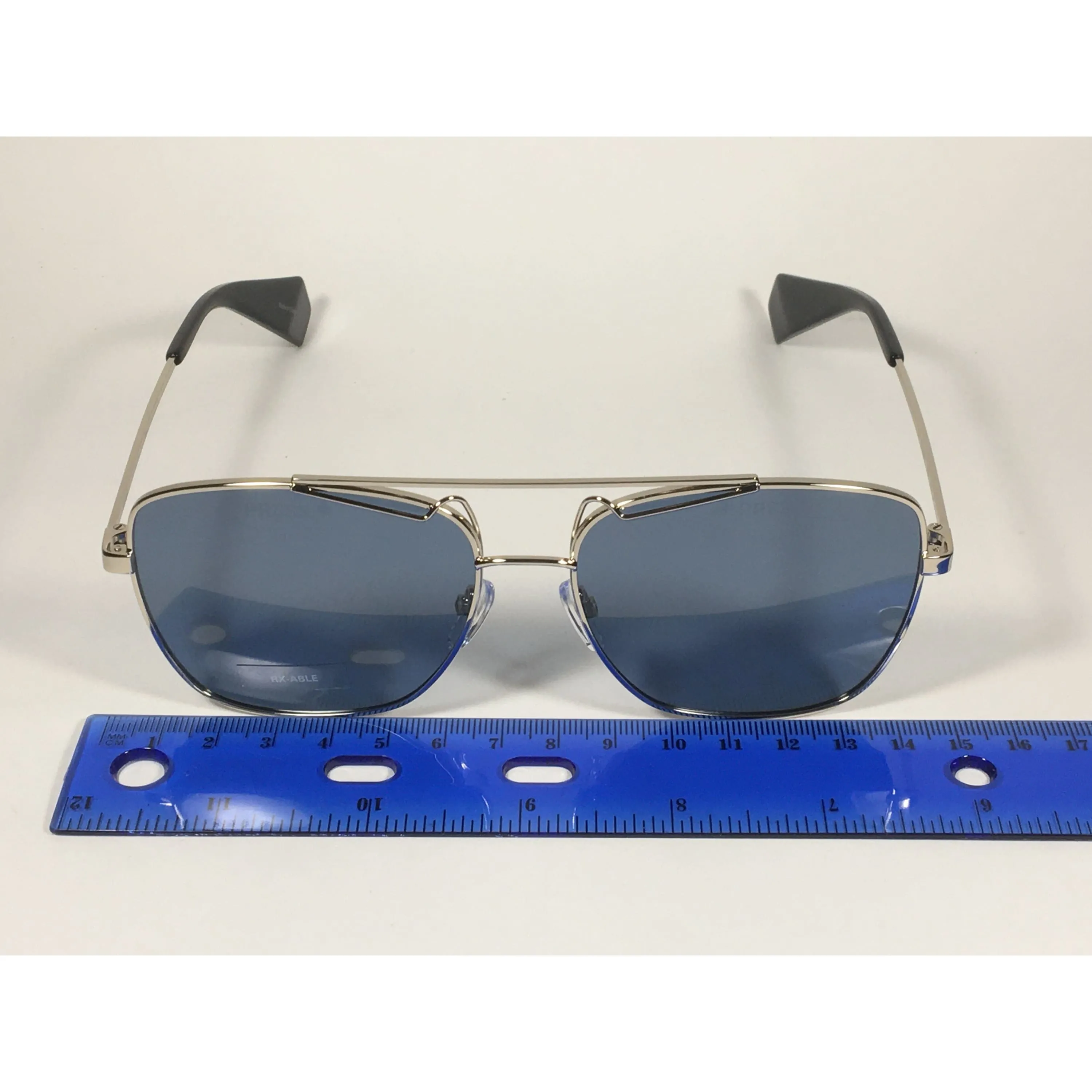 Polaroid Polarized Sunglasses Light Gold Frame Gray Blue Lens PLD6049SX 3YG-3C