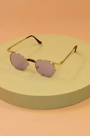 Powder Farrah Gold Round Sunglasses