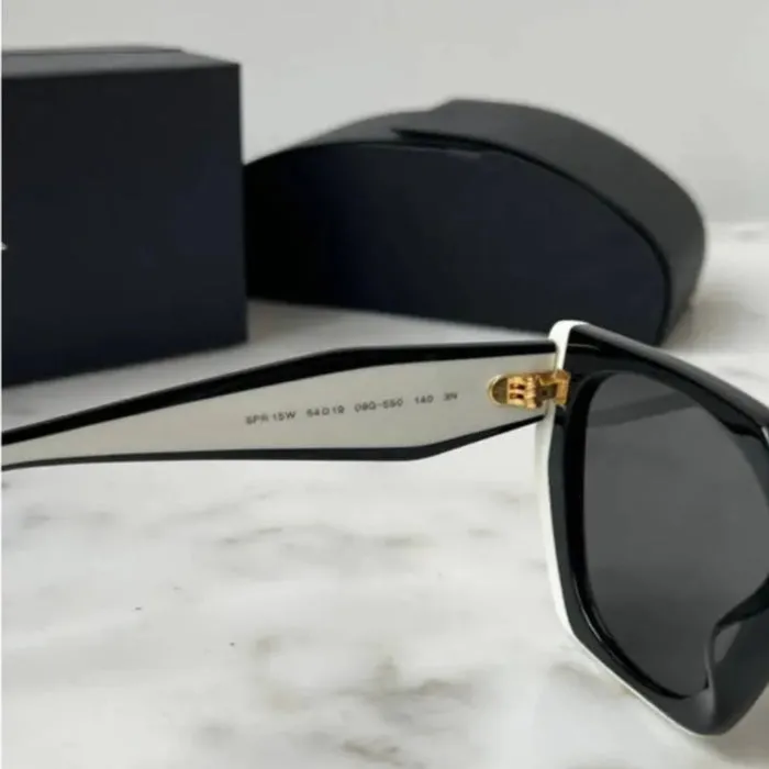 PRADA Acetate Black White Cat Eye Sunglasses